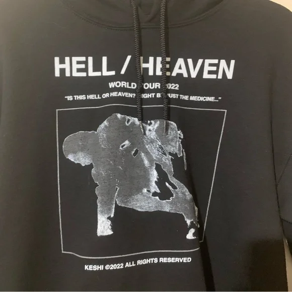 KESHI HELL/HEAVEN ツアーパーカー Keshi The Hell Heaven Tour Merch Hoodie Winter Sweatshirt Unisex